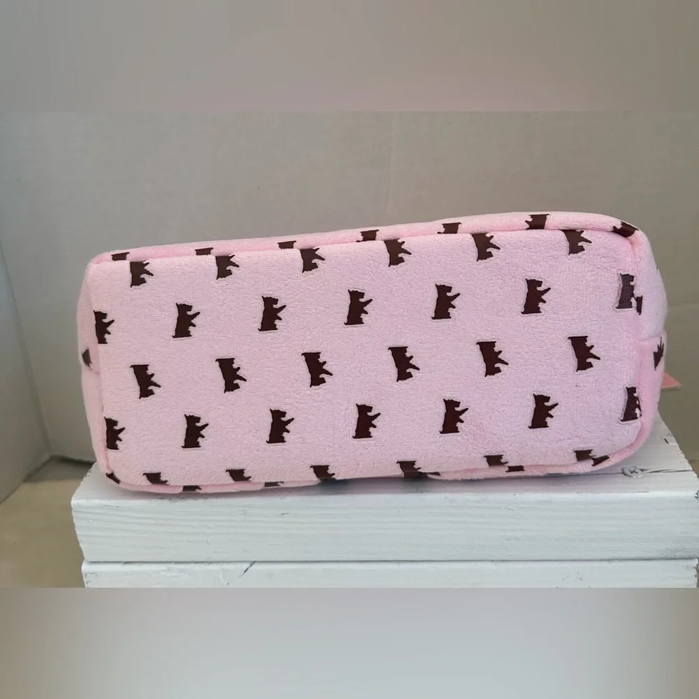 Juicy Couture Pink Crown-Embellished Clutch Cosmetics bag